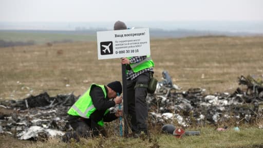Le site du crash du MH17 le 11 novembre 2014 près du villlage Grabove (est de l'Ukraine) ou s'est écrasé l'appareil de Malaysia Airlines tuant 298 personnes en juillet 2014