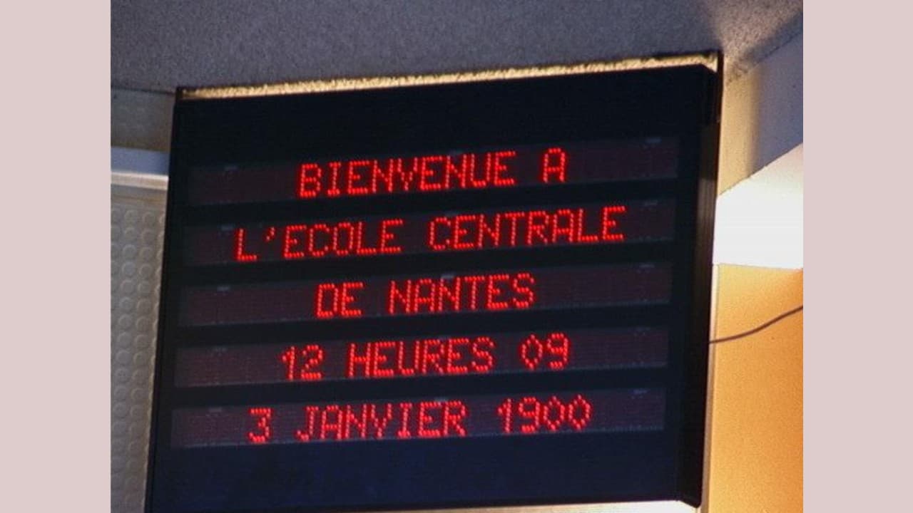 Exemple d'une erreur d'affichage lors du passage à l'an 2000
