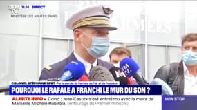 Le porte-parole de l'armée de l'air et de l'espace estime que le Rafale se situait "à peu près à Créteil" quand il a franchi le mur du son