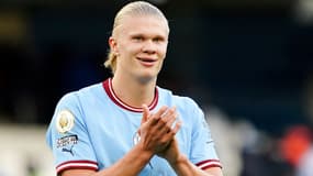Erling Haaland avec Manchester City, le 8 octobre 2022