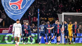 Le PSG lors du Classico contre l'OM, le 16 mars 2025 au Parc des Princes. 