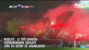 Insolite : le tifo dragon extraordinaire déployé lors du derby de Casablanca