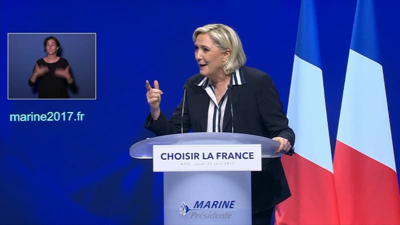 Marine Le Pen était en meeting à Nice ce jeudi soir. 