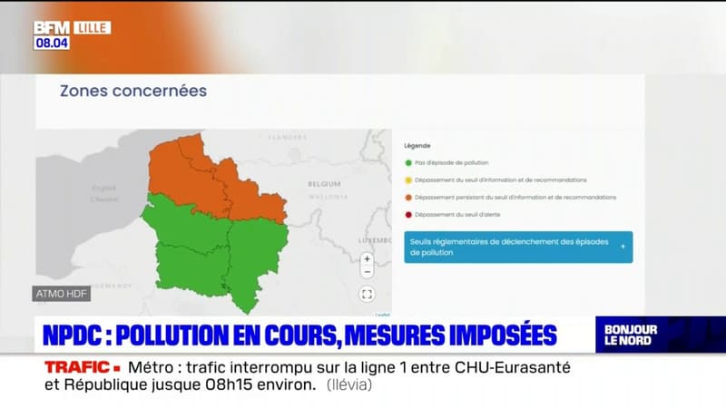 Nord-Pas-de-Calais: épisode de pollution en cours, la limite de vitesse abaissée
