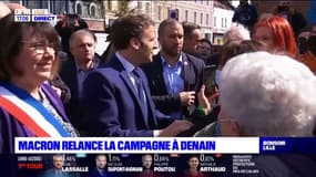 Présidentielle 2022: Emmanuel Macron en déplacement à Denain, a échangé avec des habitants