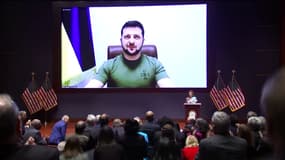 Volodymyr Zelensky le 16 mars 2022 devant le Congrès américain