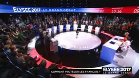Le débat entre les 11 candidats à la présidentielle, le 4 avril 2017.