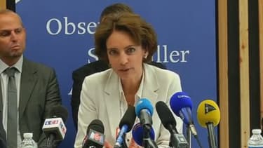 La ministre de la Santé Marisol Touraine lors de la conférence de presse au siège de l'Institut de veille sanitaire la