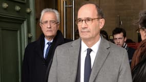 Me Jean-Yves Le Borgne et son client, Eric Woerth, au tribunal correctionnel de Bordeaux.
