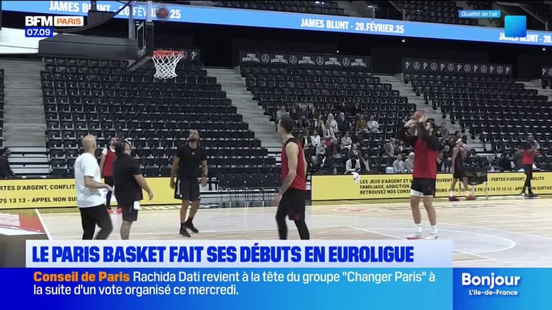 Regarder la vidéo Basket: Paris s'apprête à jouer son premier match d'Euroligue face à Belgrade à l'Adidas Arena