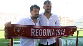 Jérémy Ménez lors de sa présentation comme nouveau joueur de la Reggina, club de Serie B.