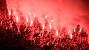 Les ultras rennais lors de Rennes-Nantes (3-1, 7e journée de Ligue 1), le 1er octobre 2023