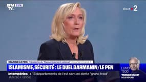 Marine Le Pen à propos du livre de Gérald Darmanin: "À part quelques incohérences, j'aurais pu signer ce livre"