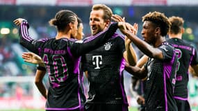 Harry Kane et les joueurs du Bayern Munich face au Werder Brême, le 18 août 2023.