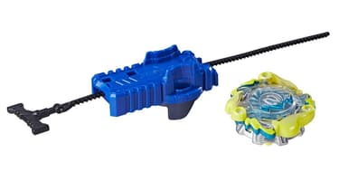 Une toupie Beyblade et son lanceur