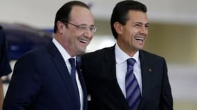 François Hollande et le président mexicain Enrique Pena Nieto à Mexico le 11 avril 2014.