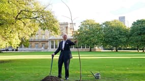 Le roi Charles III dans le jardin de Buckingham Palace le 4 novembre 2022