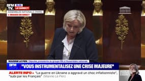 Guerre en Ukraine: "Il faut réfléchir dès à présent au moyen de mettre autour de la table des négociations les acteurs de cet épouvantable conflit", affirme Marine Le Pen (RN)