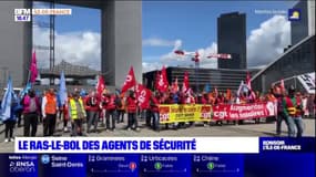 La Défense: manifestation des agents de sécurité