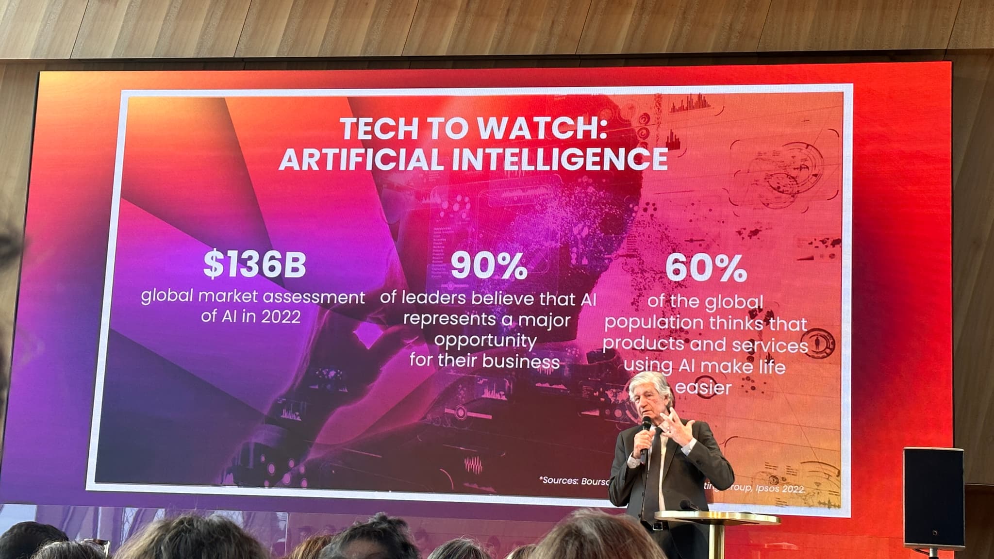 Maurice Lévy (Publicis) lors de la conférence de présentation de Vivatech 2023 Maurice Lévy (Publicis) lors de la conférence de présentation de Vivatech 2023