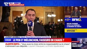 Motion de censure: "Ce soir il devra faire ses valises" déclare Laurent Jacobelli (RN) à propos de Michel Barnier
