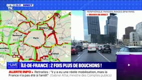 500 km de bouchons en Île-de-France, soit deux fois plus que la moyenne