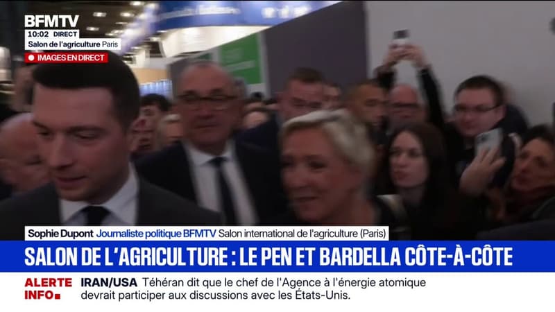 Jordan Bardella et Marine Le Pen côte à côte au Salon de l'agriculture