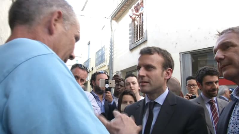 Emmanuel Macron, lors d'un déplacement dans l'Hérault vendredi 27 mai.