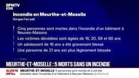 Incendie en Meurthe-et-Moselle: le bilan provisoire passe à cinq morts