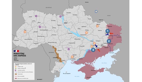 Le point de la situation sur l'évolution de la guerre en Ukraine, partagé par le ministère des Armées français le 19 février 2024.