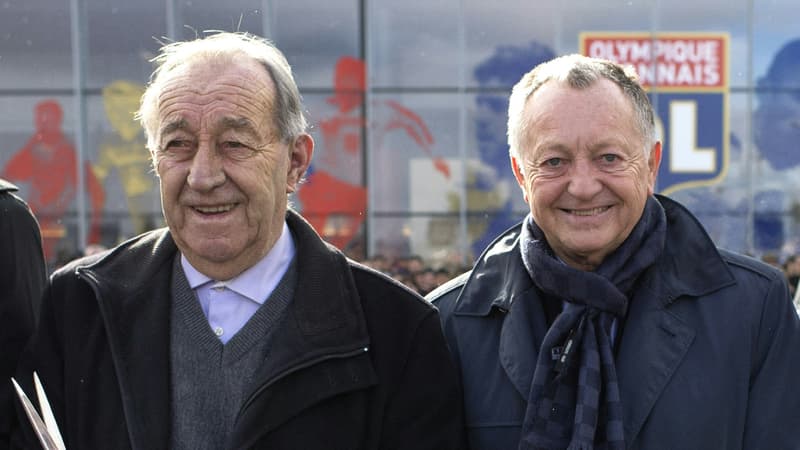 Aimé Mignot avec à ses côtés le président de l'OL Jean-Michel Aulas en 2016.