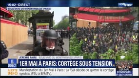 1er-mai : à Paris, un cordon de CRS protège "La Rotonde"