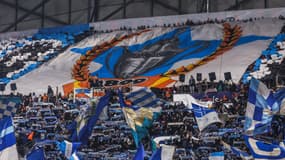 Le virage sud du stade Vélodrome lors d'OM-Lille le 14 janvier 2025
