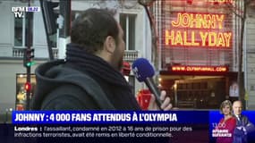 Le nom de "Johnny Hallyday" brille de nouveau sur la façade de l'Olympia à Paris avant une journée d'hommages