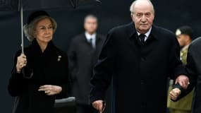 L'ancien roi Juan Carlos et son épouse Sofia le 4 mai 2019 au Luxembourg