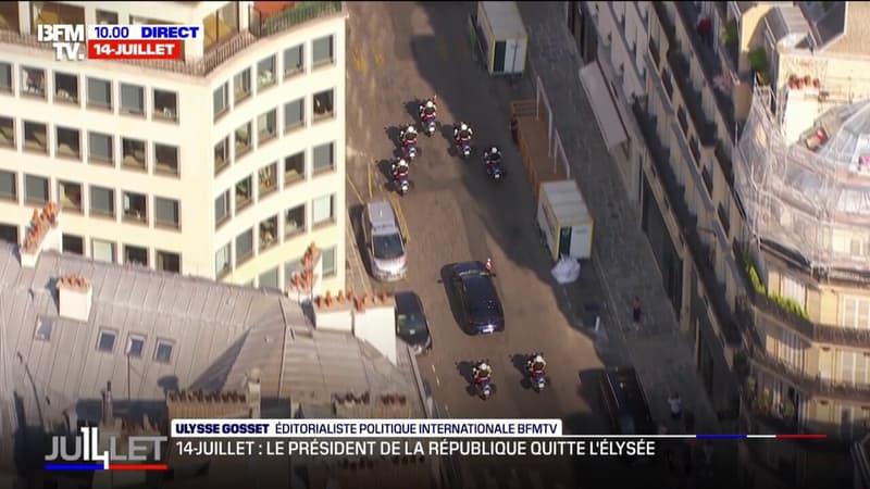 14-Juillet: le président de la République arrive place de l'Étoile pour le traditionnel défilé militaire