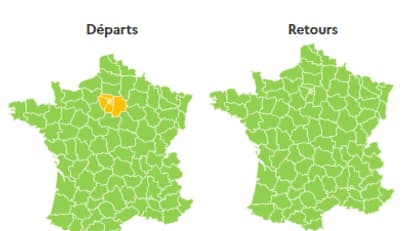 Bison Futé a classé la journée orange dans le sens des départs en Ile-de-France.