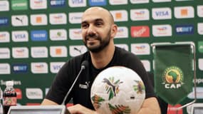 Walid Regragui en conférence de presse lors de la CAN, en janvier 2024.