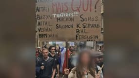 Une pancarte antisémite a été repérée dans le cortège contre le pass sanitaire samedi 7 août à Metz.
