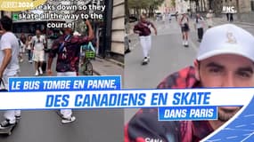JO 2024 : Un bus tombe en panne... des Canadiens finissent... en skate dans Paris