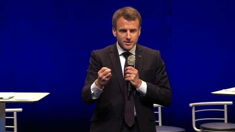 Le président de la République Emmanuel Macron à Saint-Brieuc, le 3 avril 2019. 