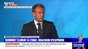 Macron à l'ONU: "On ne peut pas laisser notre jeunesse passer tous ses vendredis à manifester et dire qu'on fait tout bien"