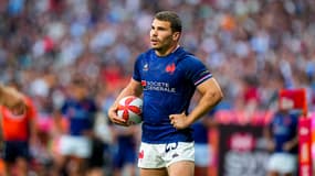 Antoine Dupont lors du World Rugby Sevens avec l'équipe de France de rugby à 7, le 2 juin 2024
