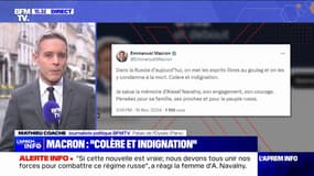 Mort d'Alexei Navalny: Emmanuel Macron exprime sa "colère", son "indignation" et condamne "la Russie d'aujourd'hui" où "on met les esprits libres au goulag"