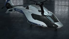 Un "masque" noir et des pales en forme de boomerang. Le H160 se donne des airs de Supercopter.