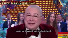 Un animateur de télévision adopte un ton optimiste dans ses voeux de Nouvel An 2023 sur une chaîne d'État russe.