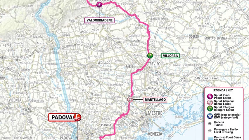 Parcours 18e étape Tour d'Italie 2024