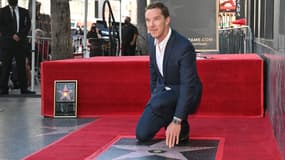 Benedict Cumberbatch le 28 février 2022 lors de l'inauguration de son étoile sur le prestigieux Walk of Fame d'Hollywood