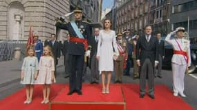 Felipe VI, sa femme Letizia et leurs deux filles, Leonor et Sofia.