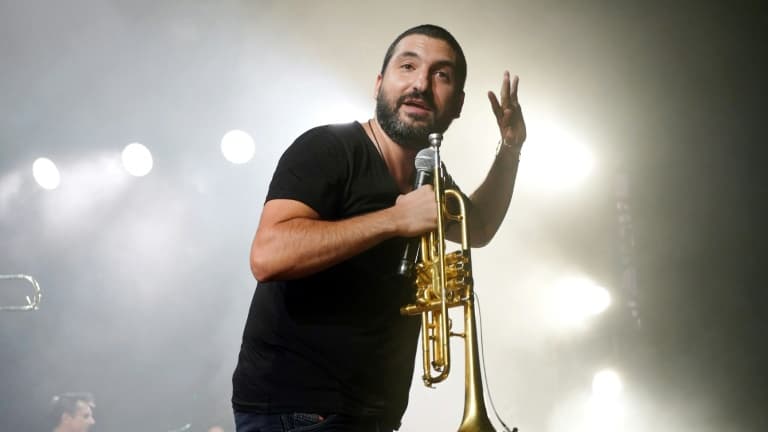 Le trompettiste Ibrahim Maalouf, lors du Festival de jazz de Nice, le 19 juillet 2019